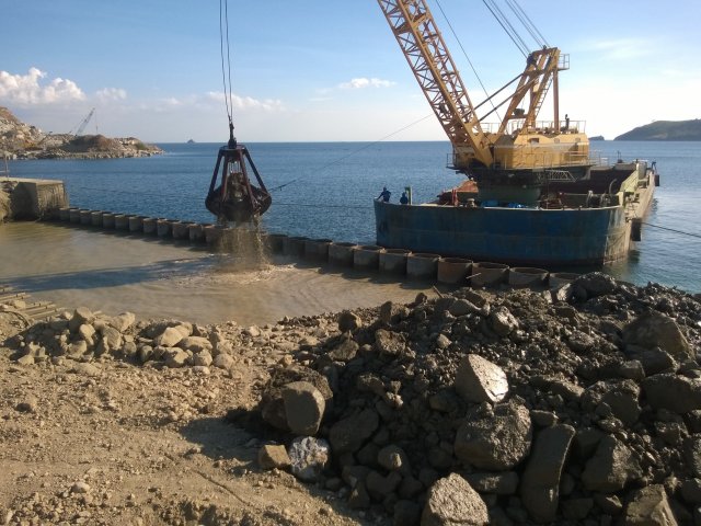 Dredging Works using Grab Dredger